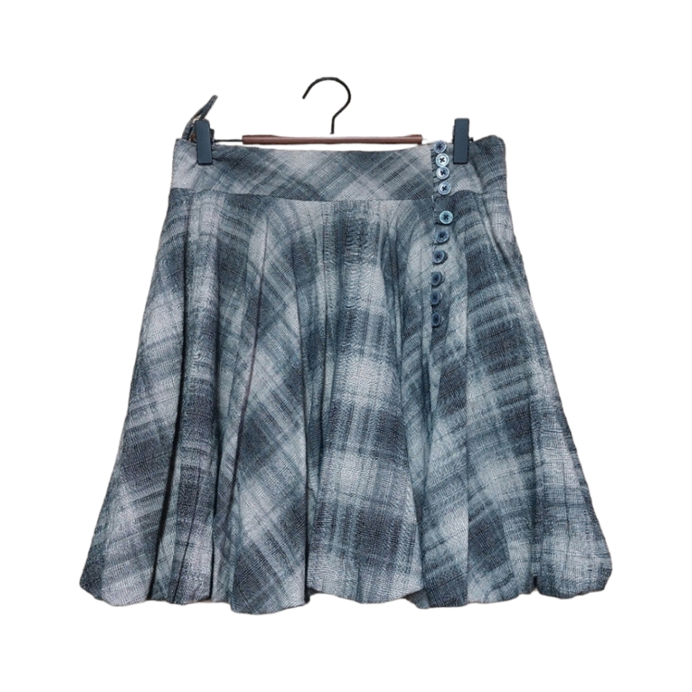 Lux High Waist Plaid Bubble Skirt Size 3(L US)Flare Silhouette Lin…